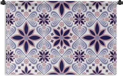 Wandkleed - Wanddoek - Bloemen - Luxe - Design - 90x60 cm - Wandtapijt