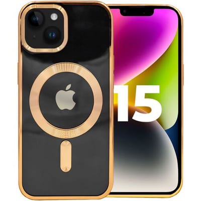 ShieldCase hoesje geschikt voor iPhone 15 hoesje goud - Magneet compatible - Hoesje met camerabescherming - Gouden hoesje geschikt voor iPhone 15 hoesje magneet goud - Shockproof backcover hoesje