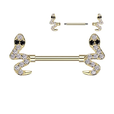 Piercing snake ends 1.6x14 - goud - LMPiercings