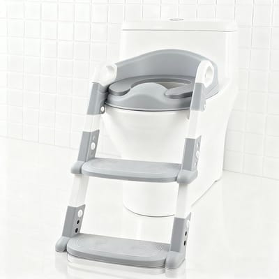 Kindertoiletbril met trap 6-voudig verstelbaar siliconen antislip levensmiddelen PP