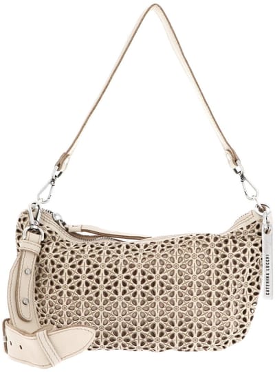 CATERINA LUCCHI Leren Schoudertas Modena Gloria Shoulder Bag Beige Toni Beige
