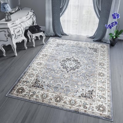 Tapiso Dubai Vloerkleed Grijs Oriental Oosters Tapijten Maat- 80x150