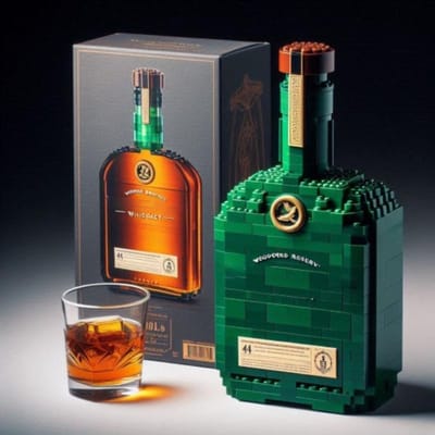 Bouwstenen whiskyfles geïmporteerde wijnfles decoratieset geavanceerd wijn cultureel baksteen speelgoed cadeau geef vrienden 2025 NIEUW NO BOX