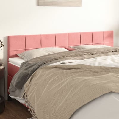 vidaXL - Hoofdborden - 160x5x78/88 - cm - fluweel - roze