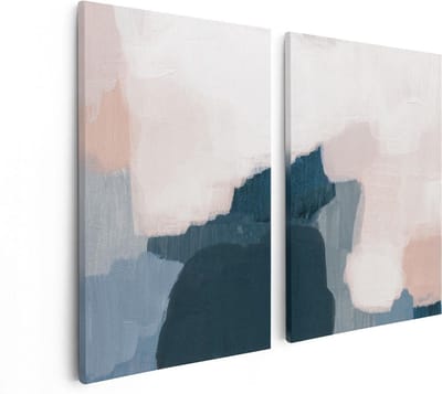 Artaza Canvas Schilderij Tweeluik Abstracte Kunst Handgeschilderd - 80x60 - Foto Op Canvas - Canvas Print