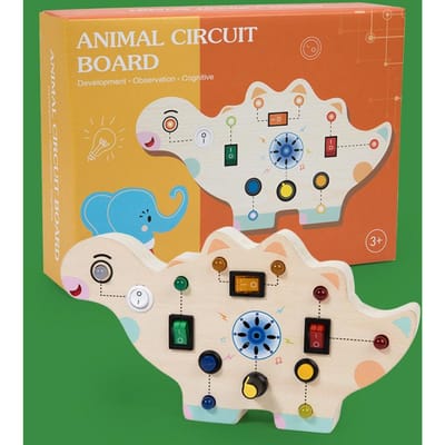 Kinderen Bezig Bord Montessori Houten Bezig Bord Sensorisch Speelgoed Met LED Licht Schakelaar Bedienpaneel Vroeg Onderwijs Puzzel Baby Speelgoed orange