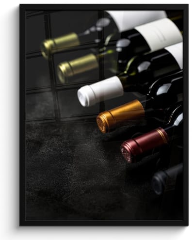 Fotolijst inclusief poster - Posterlijst 50x70 cm - Posters - Wijn - Flessen - Variatie - Smaken - Foto in lijst - Keuken decoratie muur - Wanddecoratie accessoires - Muurdecoratie - Schilderijen