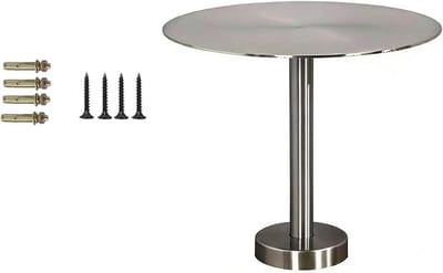 Ronde Bijzettafel - Wandtafel Accenttafel - Ruimte Besparen - Wandbevestigd Ontwerp - 35cm Diameter - Zilver