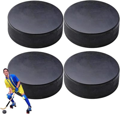 Oefenpucks Hockey - Sport Training - Vaardigheden Verbeteren - Flexibel PU Materiaal - 4 Stuks - Zwart