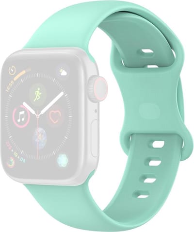 By Qubix - Geschikt voor Apple Watch bandje - Siliconen sportbandje - Mint Groen - Maat: S/M - Geschikt voor Apple Watch 38mm / 40mm / 41mm / 42mm - siliconen sport bandje - smartwatchbandje