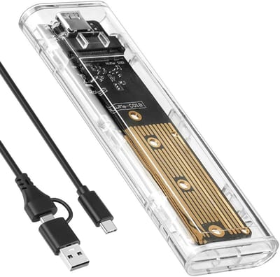 M.2 NVMe en SATA SSD-behuizing, m2 adapter externe harde schijf schijf, m2 USB 3.1 SSD adapterbehuizing USB-C harde schijf voor M.2 PCIe NVME M-Key & M+B-Key 2230/2242/2260/2280