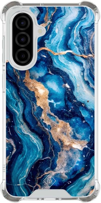 Casimoda® hoesje - Geschikt voor Samsung Galaxy A36 - Ocean Marble - Shockproof case - Extra sterk - TPU/polycarbonaat - Blauw, Transparant