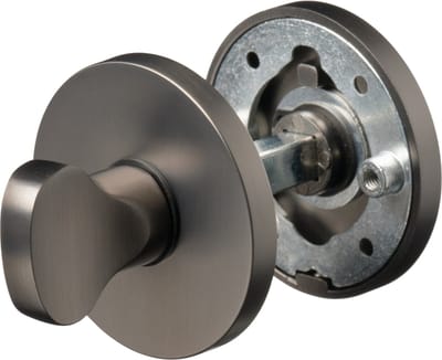 Ostiumhome® - Deurbeslag - WC Slot - Gun Metal - Rond Rozet - Basio