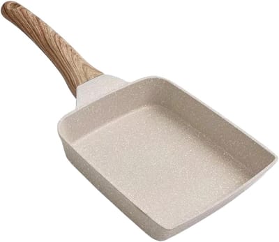 Koekenpan - Koekjespan koekepan - Ontbijt maken - Graniet coating - 19x16 cm - Grijs