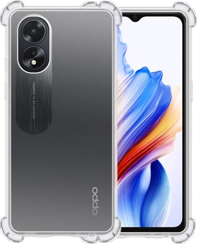Hoesje - Geschikt voor OPPO A18 - Sterk & Shockproof - Siliconen Shock Case - Hoes Cover - Telefoonhoes - Transparant