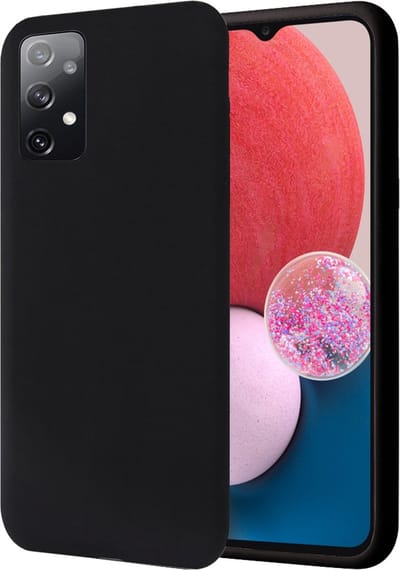 Hoesje geschikt voor Samsung Galaxy A13 4G - Matte Back Cover Microvezel Siliconen Case Hoes Zwart