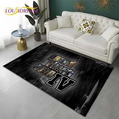 Grand Theft Auto Games 3D GTA Gamer Tapijt Vloerkleed voor Thuis Woonkamer Slaapkamer Bank Deurmat Decor, Kindergebied Vloerkleed Antislip Vloermat 40x60cm