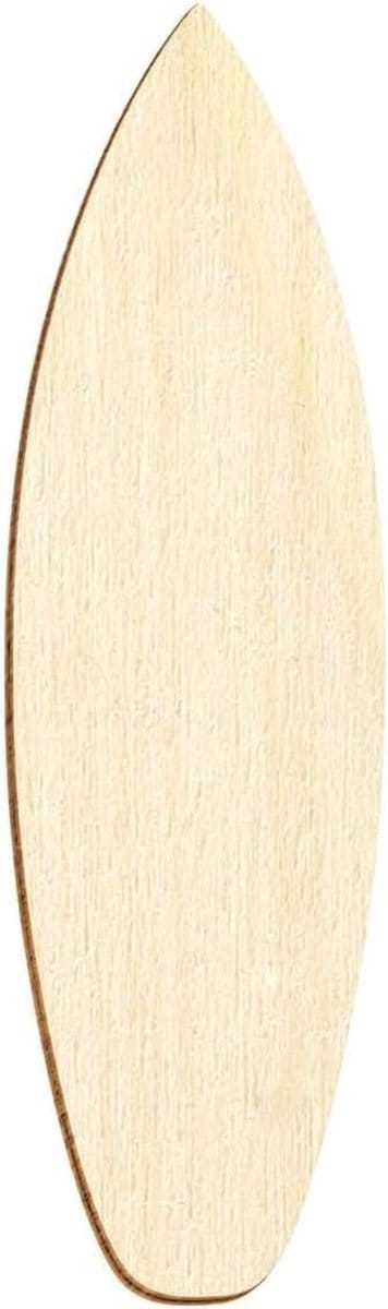 Houten surfboard - Decoratie knutselen - Creatief bezig zijn - Gelaserd met bruine rand - 50 stuks - Natuurlijk hout