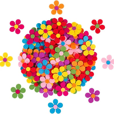 Vilt Bloemen Set - 100 Stuks Mix - 3 cm - Voor Knutselen & Decoratie - Kasey