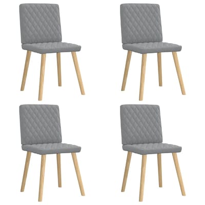 vidaXL - Eetkamerstoelen - 4 - st - stof - lichtgrijs