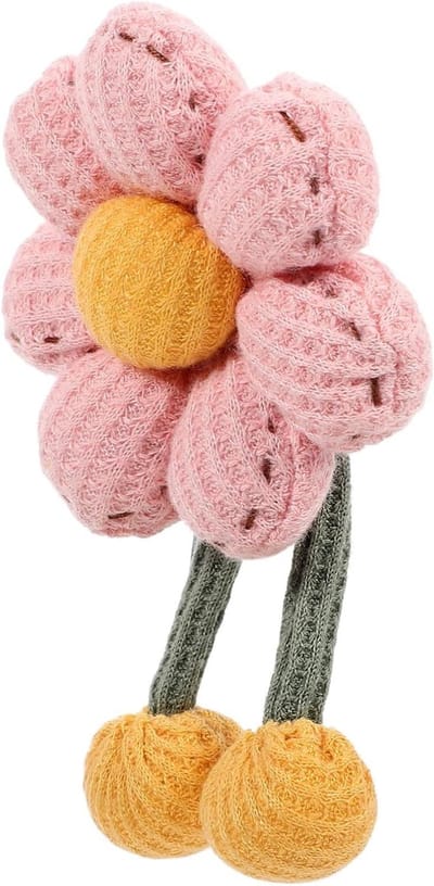 Zonnebloem Speld - Decoratieve Broche - Kleding Versieren - Stoffen Materiaal - 12 x 7 cm - Roze