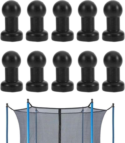 Trampoline Paalafdekkingen - Trampoline Onderdelen - Veiligheid Verbeteren - Optimaal Beschermend Ontwerp - 10 stuks - Zwart