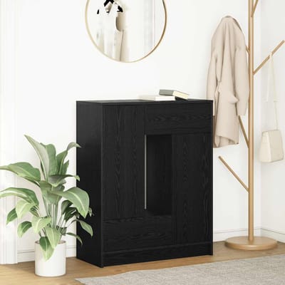 vidaXL - Dressoir - met - lades - en - deuren - 73x31x90 - cm - zwart - eikenkleurig