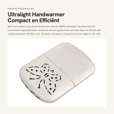 Dailygoods - Ultralight Handwarmer - Compact en Efficiënt - Perfect voor Buitenactiviteiten - Ideaal voor Koude Dagen - Biedt Langdurige Warmte - Hand...
