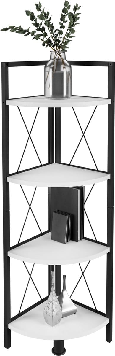 Houten metalen hoek plank opslag stand plank boekenplank decoratieve boeken stand plank Insasi 4