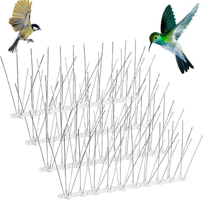 Famanu – Duivenafweer voor balkons - set van pinnen - 25 cm per stuk - roestvrij staal - preventieve vogelwering tegen duiven en katten - eenvoudig te installeren - duurzaam en weerbestendig - beschermt balkons en tuin