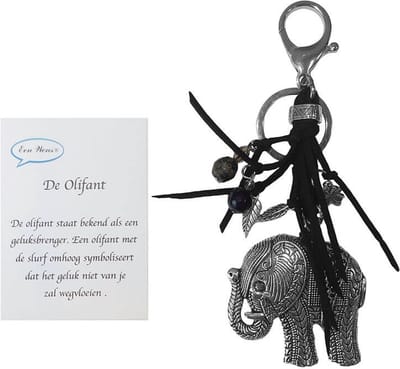 Tas/sleutelhanger De Olifant Zwart
