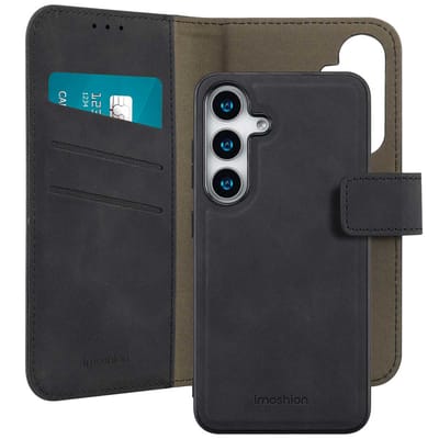 imoshion Hoesje - Geschikt voor Samsung Galaxy S25 - Uitneembare 2-in-1 Luxe Bookcase - Zwart