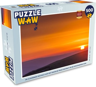 Puzzel De glooiende heuvels van het Engelse Peak District in de opkomende zon - Legpuzzel - Puzzel 500 stukjes