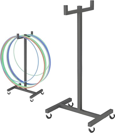 Hula Hoop Stand - Ring Organizer - Sport Spullen Opbergen - Met Wielen - 80 cm Hoog - Zwart