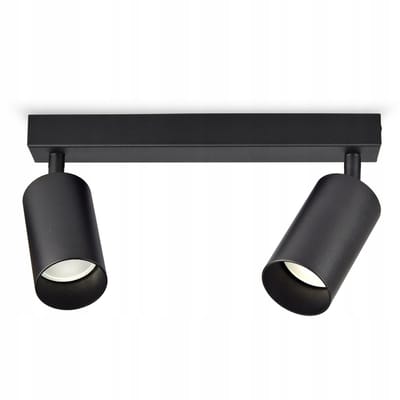 Moderne Zwarte Plafondlamp met 2x GU10 Tuben, Verstelbaar