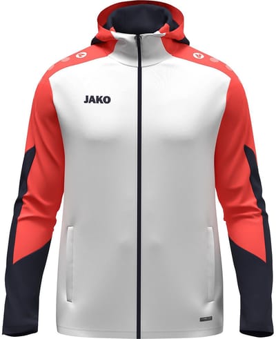Jako Dynamic Jas Met Kap Kinderen - Wit / Koraal / Marine | Maat: 116