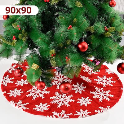 Bovista Kerstboomkleed - Kerstboom Mand - Kerstboomrok Voor Kunstboom - Kerstboomrok - Kerstboomring - Kerstrok - Kerstboomdeken - Kerstkleed - Rond 90cm
