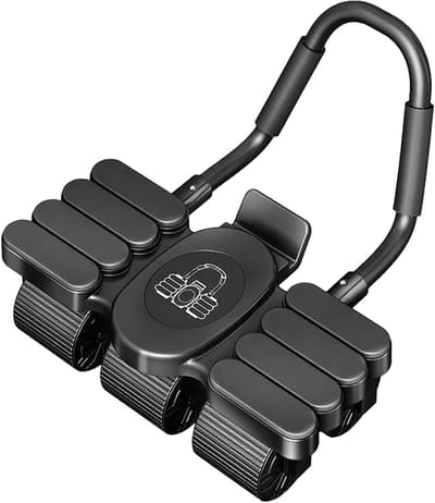 Buikspierroller met Wiel - Core Trainer - Buikspieren Trainen - Automatische Terugrolfunctie - 39 x 20 x 11 cm - Zwart