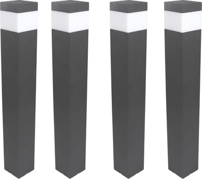 Proventa LED Tuinlantaarns - E27 fitting - 76 cm - Aluminium - Set van 4 - Tuinlamp - Tuinlampjes - Tuinlampen - Tuin lamp