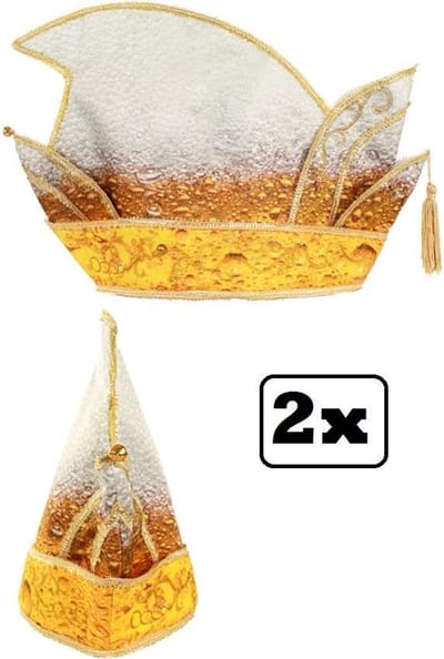 2x Prinsenmuts Pils  goud galon mt 63 - prinsenmuts raad van elf bier prinsensteek festival bier feest