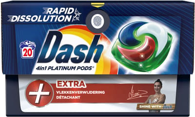 Dash 4in1 PODS - +Extra Vlekkenverwijderaar - Wasmiddelcapsules - Voordeelverpakking 4 x 20 Wasbeurten