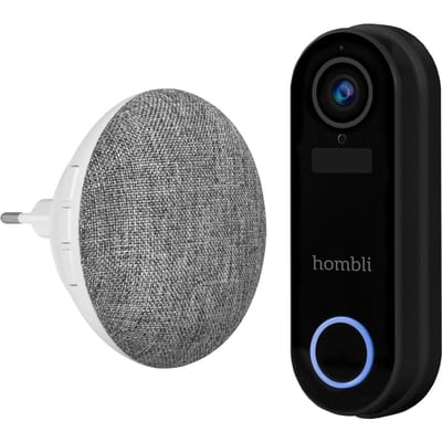 Hombli Slimme Deurbel 2 - 1080p Video Deurbel en Chime Promopakket, Tweewegsgesprek, Bewegingsdetectie, MicroSD en Cloudopslag - Zwart