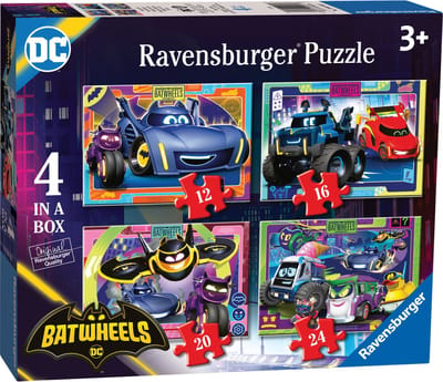 Ravensburger Batwheels 4in1box puzzel - 12+16+20+24 stukjes - kinderpuzzel