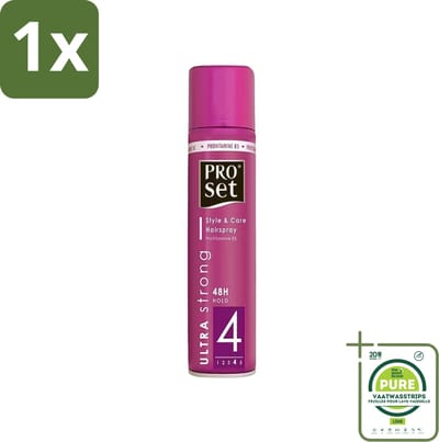 1 x Proset - Haarspray - Ultra Sterk - 48 uur Werking - 250 ml - Haarspray - Haarspray 48 Uur - Haarspray Met B5 - Haarspray Met Fixatie - Haarspray Voor Langdurige Hold