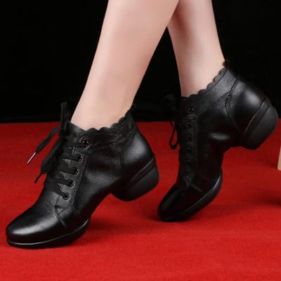 Dansschoenen Dames Dames Moderne Zachte Buitenzool Jazz Sneakers Echt Leer Ademende Vrouwelijke Dans Fitness Sport 41