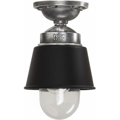 KS Verlichting Plafondlamp Kostas Zwart Aluminium E27 Binnen en Verandalamp