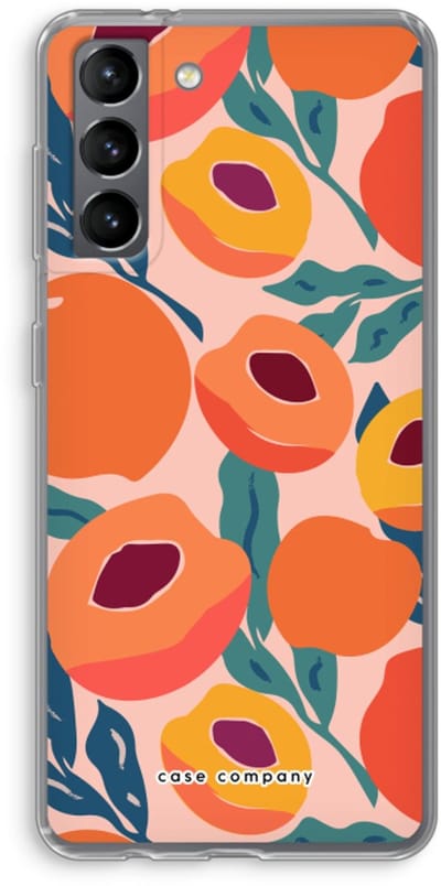 Case Company® - Hoesje geschikt voor Samsung Galaxy S21 hoesje - Perzik - Soft Cover Telefoonhoesje - Bescherming aan alle Kanten en Schermrand