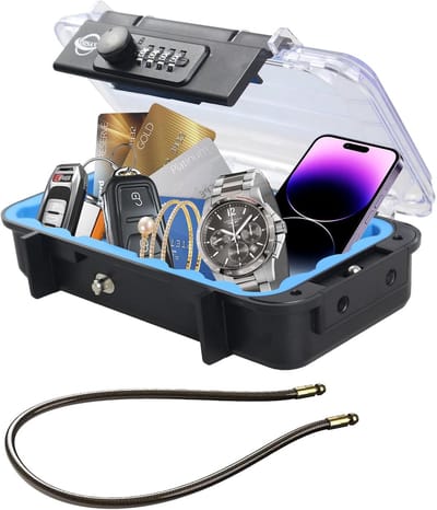 Draagbare Kluis - Combinatiebox - Veilige Opslag - Combinatieslot - 9.4 x 5.0 Inch - Blauw