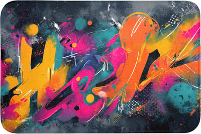 WC mat 90x60 cm - Antislip - Abstract - Graffiti - Kleurrijk - Verfspatten - Toiletmat - Vloermat - Douchemat - Toilet tapijt - Toiletmatten