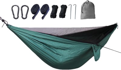 Hangmat met gaas - Kampeer hangmat net - Buiten ontspannen - Hoge dichtheid gaas - 270x140cm - Lichtgroen